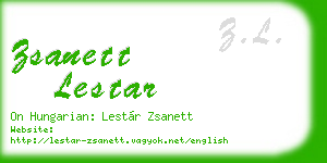 zsanett lestar business card